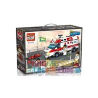 QMAN ENLIGHTEN KEEPPLEY 1118 non Lego XE CẤP CỨU NGƯỜI TAI NẠN MÔ TÔ bộ đồ chơi xếp lắp ráp ghép mô hình City EMERGENCY TREATMENT Thành Phố 328 khối