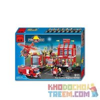 QMAN ENLIGHTEN KEEPPLEY 911 non Lego TRỤ SỞ CỨU HỎA VỚI TRỰC THĂNG VÀ XE THANG PHUN NƯỚC bộ đồ chơi xếp lắp ráp ghép mô hình City FIRE RESCUE CONTROL REGIONAL BUREAU Thành Phố 970 khối