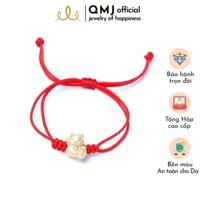 QMJ Vòng tay chỉ đỏ Mèo Thần Tài mạ vàng 24k may mắn, tài lộc Q273