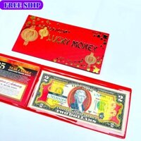 [QMT3652]  5 Set Tiền 2 Đô Hình Con Rắn - 2 USD Hình Con Rắn Mạ Vàng Lưu Niệm Tết Ất Tỵ 2025