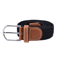 QN Belt For Men Elastic Waistband Canvas Buckle Braided Mens Woven Stretch Straps