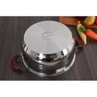 [QN8868] Bộ Xửng Hấp Inox 304 Cao Cấp 3 Đáy 2 Tầng 32cm Happy Cook ST32-2