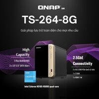 Qnap 2-Bay desktop NAS TS-264-8G Intel Celeron N5105/N5095 quad-core 8 GB DDR4 HDMI