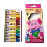 QNHA -  Bút Sáp Dầu Duka 12 Màu - Hộp Giấy