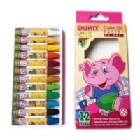 QNHA -  Bút Sáp Dầu Duka 12 Màu - Hộp Giấy