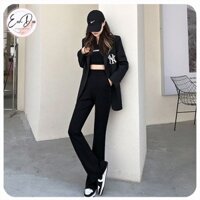 QNU 005A1 Quần Nữ Ống Loe Chất Cotton Quần Legging Cạp Chun Lưng Cao Tôn Dáng Nâng Mông Co Dãn 4 Chiều Hack Dáng milana