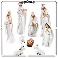 Qq * Bộ đồ trang trí máng xối Giáng sinh Chúa Giêsu Cảnh Giáng sinh Tượng nghệ thuật Trang trí cho gia đình Trang trí nhà thờ Công giáo 2023 Mới