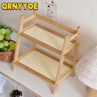 Qrnyyoe Máy Tính Để Bàn, Kệ Đựng Đồ Bằng Gỗ Đa Năng 2 Tầng, Kệ Sách Để Bàn Hình Thang Nhà Bếp