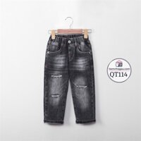 QT114 - Quần jean dài rách đen 1/8