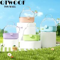 Qtwoof Hamster Lồng, Không Gian Lớn Trong Suốt Động Vật Nhỏ Mang Theo Lồng, Thời Trang Chắc Chắn Thoáng Khí Nhựa Thú Tàu Sân Bay Lợn