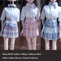 QTWOOF Qtwoof Mini Quần Áo Đầm, Phụ Kiện Đồ Chơi Mini Đồng Phục Đại Học Váy, Nhiều Màu Phong Cách Đại Học Búp Bê JK Váy Cho 1 / 3 Búp Bê BJD Búp Bê 60cm