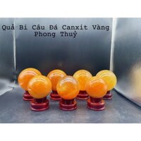 Quả Bi Cầu Đá Canxit Vàng Phong Thuỷ