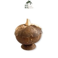 Quả bí ngô đựng bánh kẹo làm từ gáo dừa