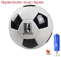 Quả Bóng Đá 3 Lớp YONO số 4 Trái Banh Da Cao Cấp Size 4 Qua Bong da Trai banh Phù hợp với trẻ dưới 15 tuổi Tặng kèm kim bơm túi lưới ống bơm [bonus]