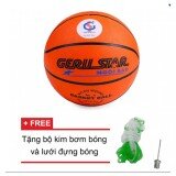 Quả bóng rổ gerustar số 6 (Cam) và Tặng kim bơm bóng và lưới đựng bóng