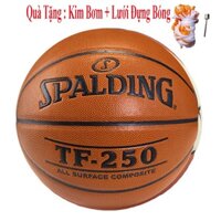 Quả Bóng Rổ Spalding TF 250 Hàng Chính Hãng-size 7 Tặng Kim bơm bóng và túi lưới đựng bóng