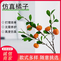 Quả cam nhân tạo 6 quả, cành cam nhân tạo, cây quất, trang trí phòng khách khách sạn, cành cây, cành hoa trưng bày, cam nhân tạo