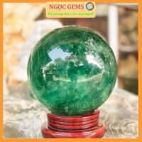 Quả Cầu Đá Fluorit, Quả Cầu Phong Thuỷ Đá Thiên Nhiên Màu Xanh Lục Trang Trí Nhà Cửa, Bàn Làm Việc