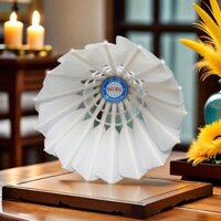 quả cầu lông sao mai 12 quả đạt tiêu chuẩn thi đấu - đánh ngoài trời trong nhà - đế gỗ - lông ngỗng