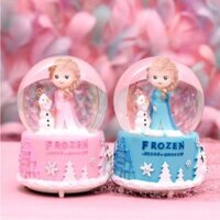 Quả Cầu Pha Lê Tuyết ELSA Có Hộp Phát Nhạc Và Đèn Phát Sáng Xinh Xắn Kèm Pin