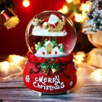 Quả Cầu Pha Lê Tuyết Hinh Ông Già Noel Nhiều Kích Thước có đèn và nhạc mẹ sóc