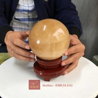 Quả Cầu Phong Thủy Đá Canxit Vàng Tự Nhiên Vàng Tươi 2.4kg-11.9cm