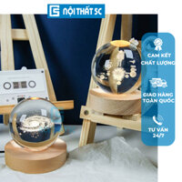 Quả cầu thủy tinh, đèn trang trí phòng ngủ phát sáng nhiều màu sắc có điều khiển sử dụng tiện lợi