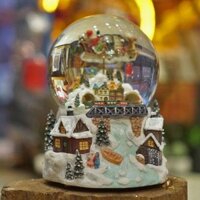 Quả cầu tuyết cao cấp - Ông Già Noel bay