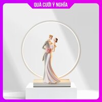 [Quà Cưới Ý Nghĩa] Đèn ngủ để bàn trang trí tượng cô dâu chú rể decor phòng ngủ, tân hôn - Quà cưới cao cấp
