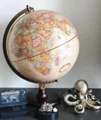Quả địa cầu tông cổ điển đế gỗ Replogle Globes Piedmont 31534