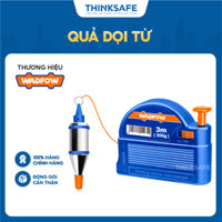 Quả dọi từ tự động thăng bằng 3m Wadfow WRP1603 cân chỉnh trên bề mặt gỗ và vách thạch cao có nam châm mạnh cố định