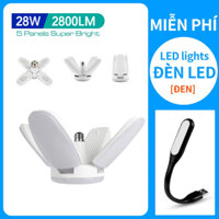 【quà miễn phí USB LED】Bóng đèn Led cánh quạt 4 cánh 75W tiết kiệm điện, ánh sáng trắng, chuối xoáy E27