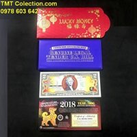 Quà mô phỏng 2 USD hình con chó 2018, lưu niệm, làm quà lì xì năm mới -TMT Collection - TLX048