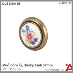 Quả nắm màu đồng cổ kèm hoạ tiết sứ Hafele 121.26.140 (32x22mm)