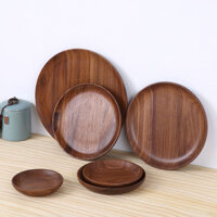 Quả óc chó đen Đĩa tròn Đĩa ăn tròn Đĩa rau củ Dim Sum Đĩa trái cây Đĩa gỗ sồi Nhật Bản Đĩa trái cây cứng Đĩa trái cây sấy khô Đĩa ăn nhẹ Đĩa gỗ tròn