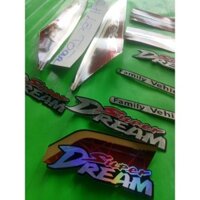(quá rẻ) trọn bộ tem xe máy dream màu nho phản quang
