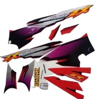 (Qúa rẻ) Trọn bộ tem xe máy WAVE ZX màu đỏ đen