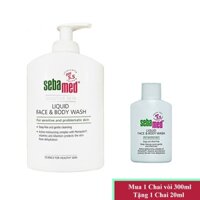 (Quà) Sữa rửa mặt và tắm toàn thân Sebamed pH5.5 Liquid Face Body Wash 300ml - cho da nhạy cảm, chàm