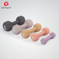 Quả tạ nhỏ cho nam và nữ, thiết bị tập yoga tại nhà, rèn luyện sức mạnh, rèn luyện cơ bắp tay, cặp quả tạ màu sắc phủ gang 1kg