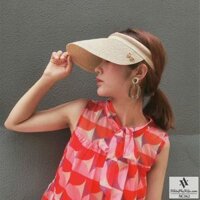 Quà tặng 20/10 cho sếp nữ, vợ, cô giáo, giáo viên nữ, mẹ và bạn gái, người yêu nữ quà tặng mũ nón cói đi biển visor nửa đầu đẹp cho nữ cao cấp dây đen - NC062