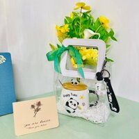 Quà tặng 20/10, Set Túi Quà Cốc Sứ phong cách vintage, túi quà tặng Cốc kèm Móc Khóa cute và thiệp người yêu, bạn thân