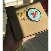 [QUÀ TẶNG BẠN GÁI] Gương gấp bỏ túi thêu tay, gương trang điểm handmade