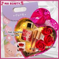 Quà tặng bạn gái, hộp gói quà bao gồm son lì và nước hoa nữ thơm lâu, Quà tặng ny dịp quốc tế phụ nữ hoặc sinh nhật