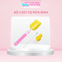 (Quà Tặng) Bộ 3 Set Cọ Rửa Bình, Núm Ty, Ống Hút Thay Thế Bằng Xốp