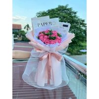 (Quà tặng) bó hoa sáp màu hồng 30 bông