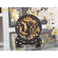 Quà Tặng Cao Cấp Đĩa Vàng Cá Chép Hoa Sen King Gold Art