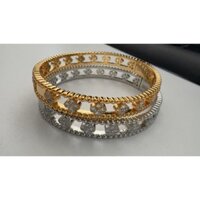 Quà tặng cao cấp Vòng tay cỏ ba lá may mắn Vòng tay nữ vàng 18K Vàng trắng