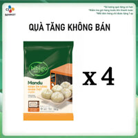 [Quà tặng] Combo 4 gói Bánh xếp Mandu Bibigo ăn sáng nhân thịt 132g [Siêu tiện lợi]