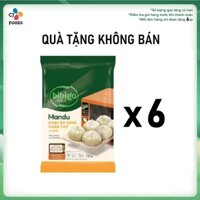 [Quà tặng] Combo 6 gói Bánh xếp Mandu Bibigo ăn sáng nhân thịt 132g