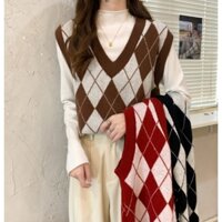 [Quà tặng dây buộc tóc, kẹo bạc hà] ÁO GILE CARO TO